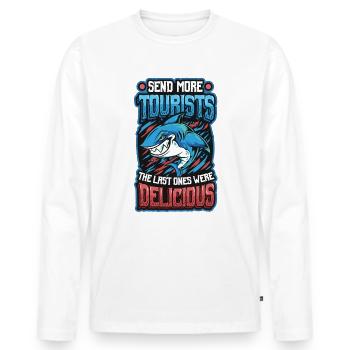 Send more tourists - Men's Premium Organic Long Sleeve Shirt - white - Front - Nico (187cm)