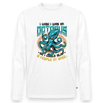 Slap 8 Menschen Auf Einmal Octopi Funny Octopus - Männer Premium Bio Langarmshirt - Weiß - Vorne - Nico (187cm)