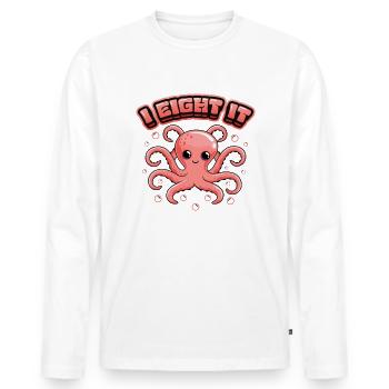 I Eight It Octopi 8 Arme Ocotpus - Männer Premium Bio Langarmshirt - Weiß - Vorne - Nico (187cm)