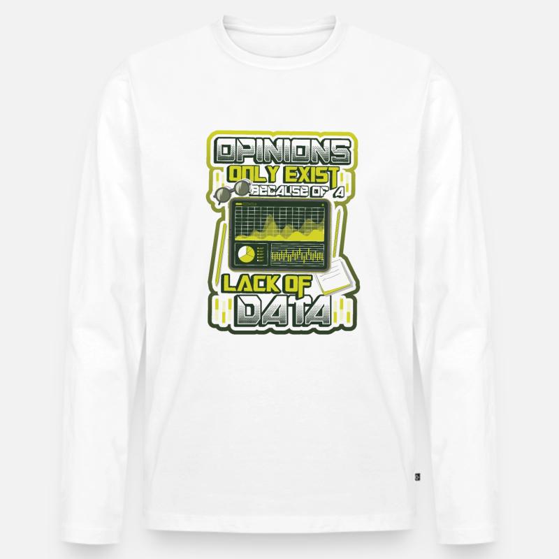 Meinungen Datenmangel - Datenwissenschaftler Daten - Männer Premium Bio Langarmshirt - Weiß