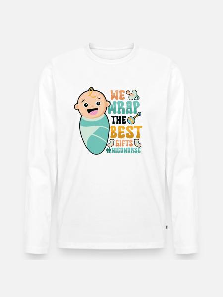 We wrap the best gifts - Men's Premium Organic Long Sleeve Shirt - white
