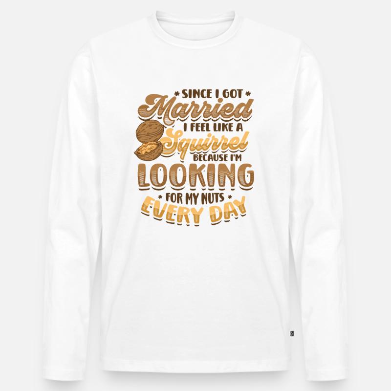Armer Ehemann - Männer Premium Bio Langarmshirt - Weiß