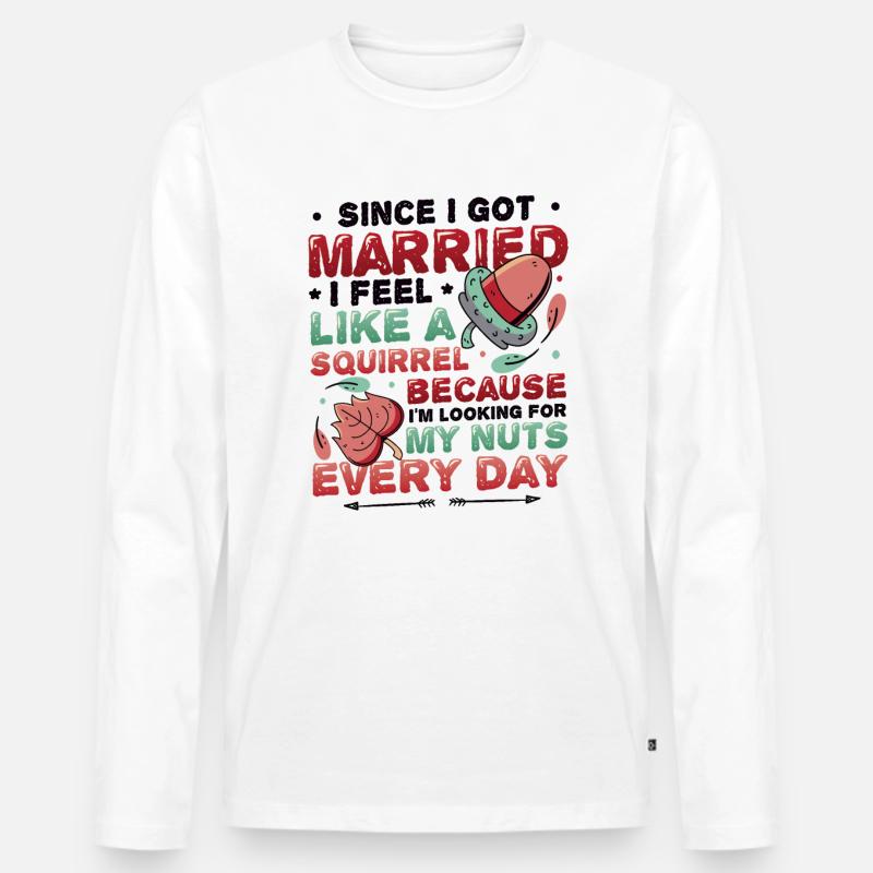 Armer Ehemann - Männer Premium Bio Langarmshirt - Weiß
