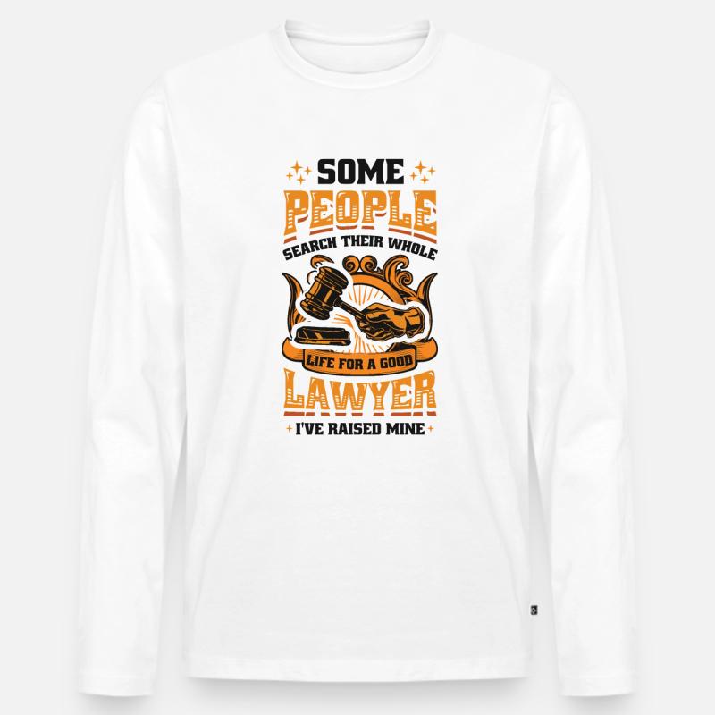 Vater Eines Anwalts - Männer Premium Bio Langarmshirt - Weiß