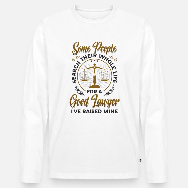 Vater Eines Anwalts - Männer Premium Bio Langarmshirt - Weiß