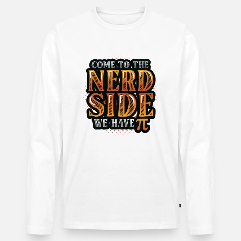 Mathestudent, Lustiger Mathestreber - Männer Premium Bio Langarmshirt - Weiß