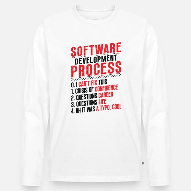Software-Entwicklungsprozess, Programmierung - Männer Premium Bio Langarmshirt - Weiß