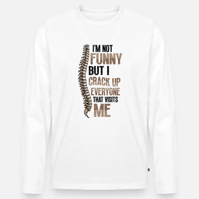 Ich Bin Nicht Witzig - Männer Premium Bio Langarmshirt - Weiß