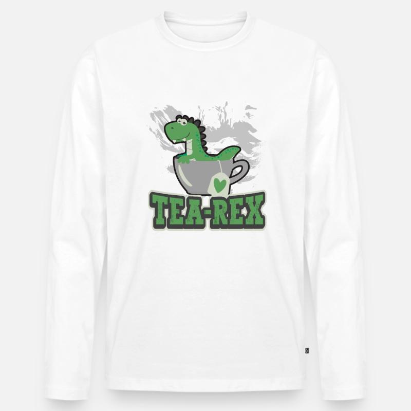 Tee-Experte Teetrinker Teesüchtiger Tee-Enthusiast - Männer Premium Bio Langarmshirt - Weiß