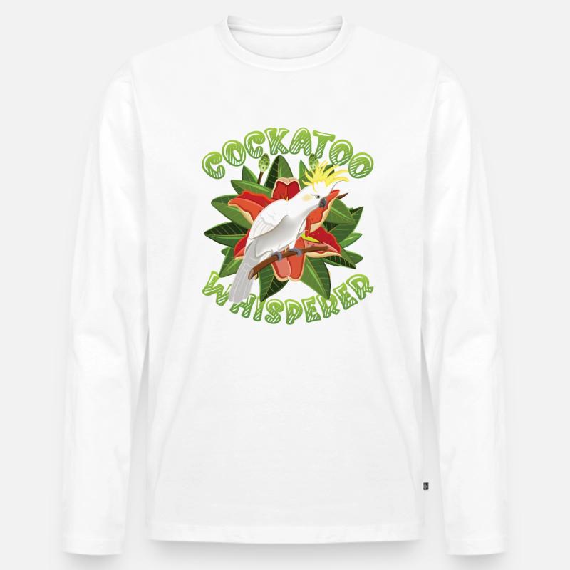 Kakaduflüsterer, Kakadu, Vogel - Männer Premium Bio Langarmshirt - Weiß