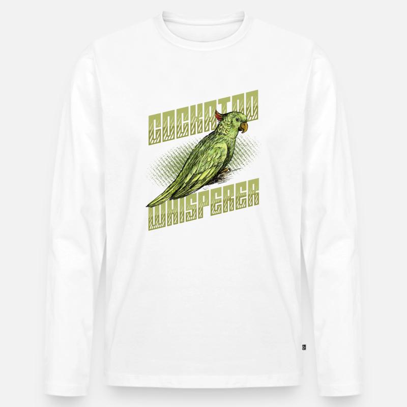 Kakaduflüsterer, Kakadu, Vogel - Männer Premium Bio Langarmshirt - Weiß