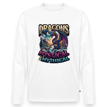 Dragon Lovers Fantasy World Dragons - Men's Premium Organic Long Sleeve Shirt - white - Front - Nico (187cm)