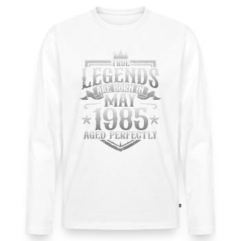 Mai Né 1985 Légendes Anniversaire - T-shirt manches longues Premium bio Homme - blanc - Devant - Nico (187cm)