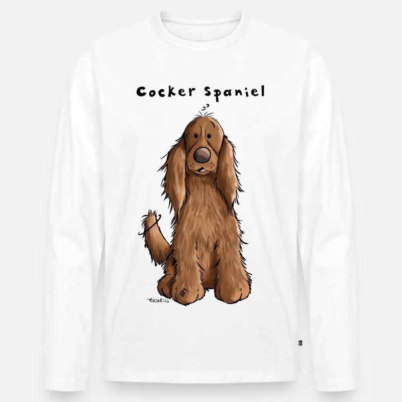 Der Cocker Spaniel - Männer Premium Bio Langarmshirt - Weiß