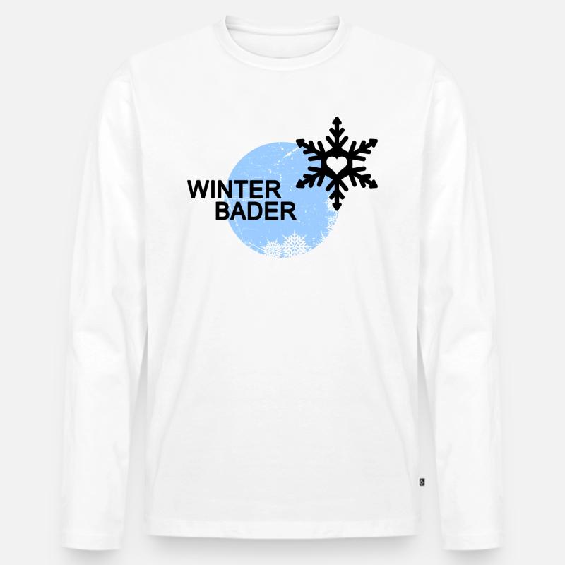 Winterbader Eisbader Winterschwimmen - Männer Premium Bio Langarmshirt - Weiß
