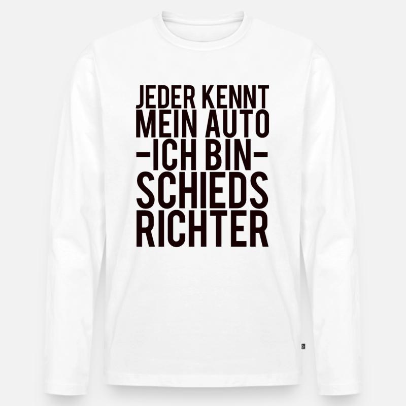 Schiedsrichter Spruch - Männer Premium Bio Langarmshirt - Weiß