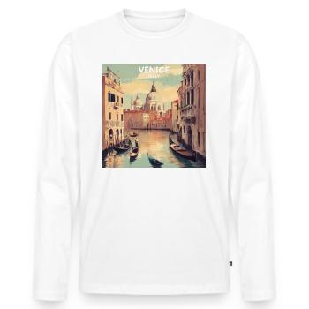 Affiche Vintage Italie Venise - T-shirt manches longues Premium bio Homme - blanc - Devant - Nico (187cm)