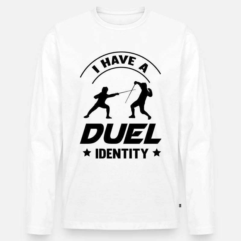 Fechter Fechten Duell - Männer Premium Bio Langarmshirt - Weiß