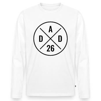 Dad 26 Baby Vater Vatertag Geschenk Papa 2026 - Männer Premium Bio Langarmshirt - Weiß - Vorne - Nico (187cm)