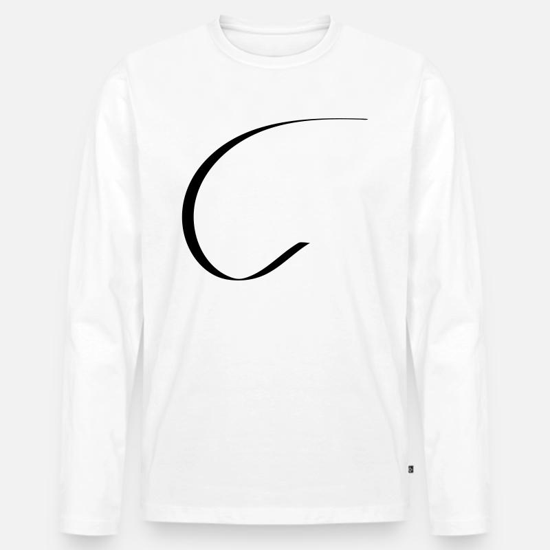 c - Männer Premium Bio Langarmshirt - Weiß