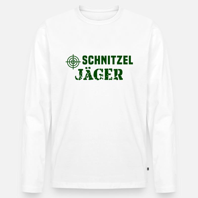 Schnitzel Spruch Sprüche - Männer Premium Bio Langarmshirt - Weiß