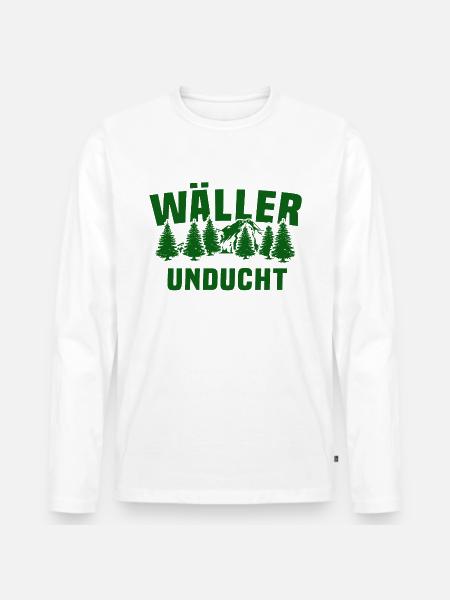Westerwälder Wäller Unducht Westerwald - Männer Premium Bio Langarmshirt - Weiß