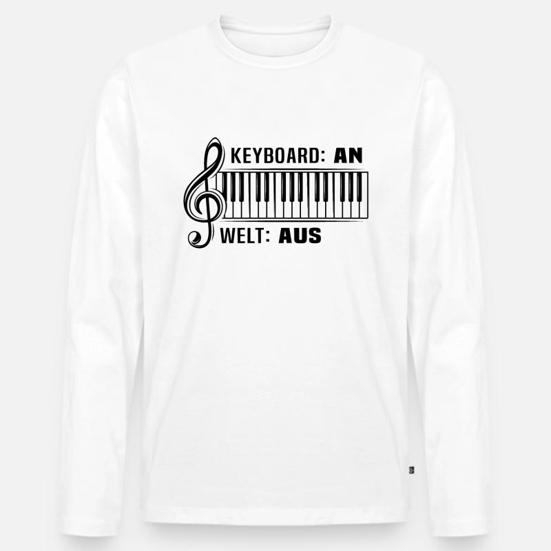 Keyboard Keyboarder Geschenk - Männer Premium Bio Langarmshirt - Weiß