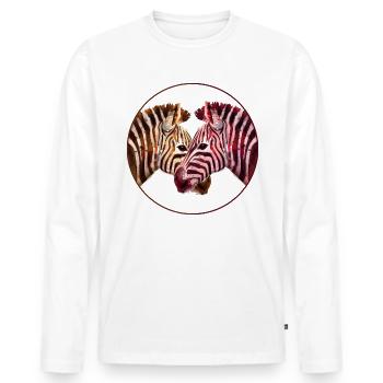 Zebra Loving Art - Men's Premium Organic Long Sleeve Shirt - white - Front - Nico (187cm)