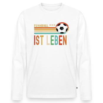 Fussball ist Leben - Männer Premium Bio Langarmshirt - Weiß - Vorne - Nico (187cm)