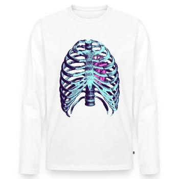 Le cœur - T-shirt manches longues Premium bio Homme - blanc - Devant - Nico (187cm)