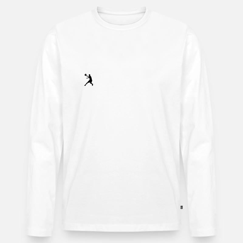 Padel - Männer Premium Bio Langarmshirt - Weiß