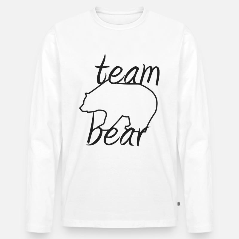 Team Bär (Team Bear) - Männer Premium Bio Langarmshirt - Weiß