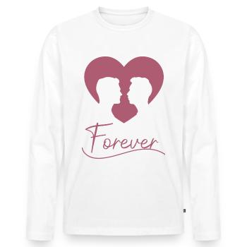 L'arbre de l'amour fête la Saint-Valentin pour toujours - T-shirt manches longues Premium bio Homme - blanc - Devant - Nico (187cm)