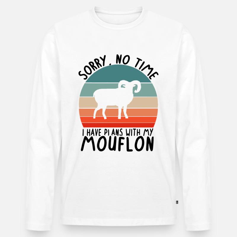 Pas de temps plan avec les cornes de mufflon Kids Animal forêt T-shirt manches longues Premium bio Homme