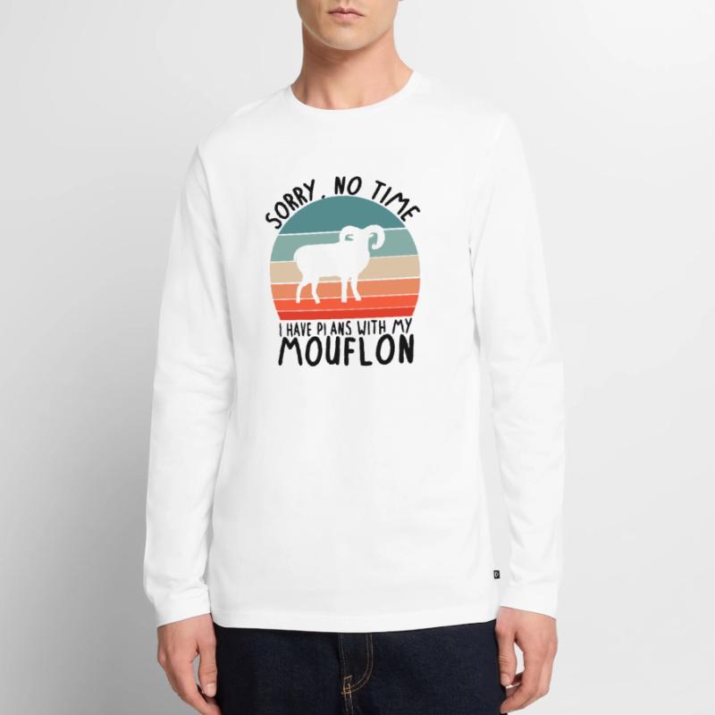 Pas de temps plan avec les cornes de mufflon Kids Animal forêt T-shirt manches longues Premium bio Homme