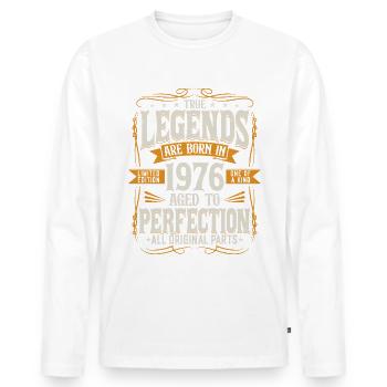 Né en 1976 Legends Cadeau d’anniversaire - T-shirt manches longues Premium bio Homme - blanc - Devant - Nico (187cm)
