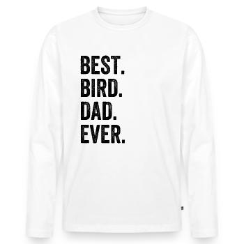 Meilleur papa oiseau de tous les temps - T-shirt manches longues Premium bio Homme - blanc - Devant - Nico (187cm)