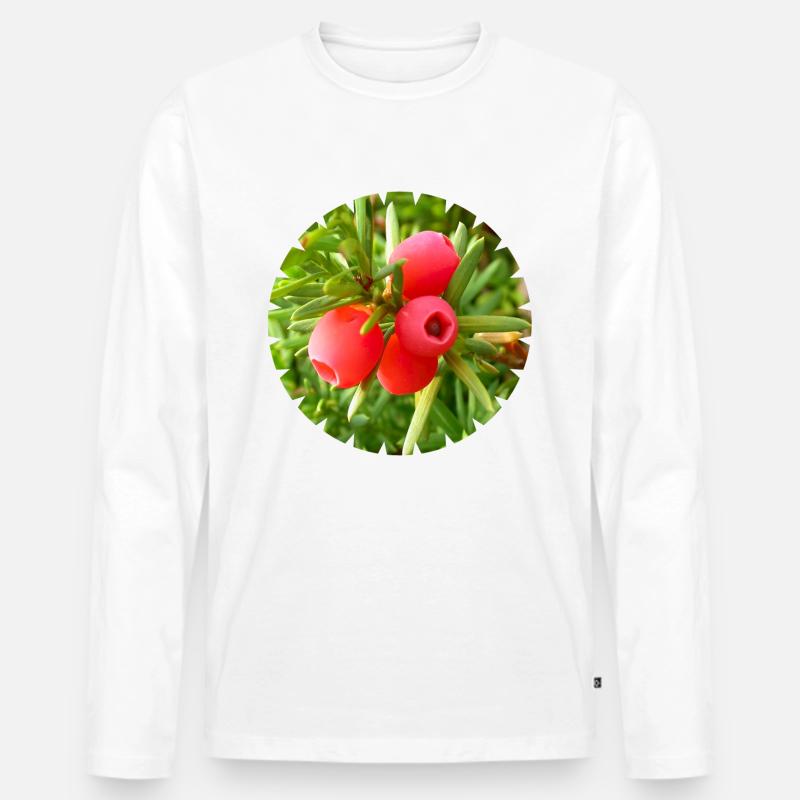 Die Eibe, ein heimischer Nadelbaum - Männer Premium Bio Langarmshirt - undefined