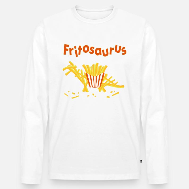 Fritosauro - Vector entrambi in un disegno - Maglia a manica lunga ecologica premium da uomo - bianco