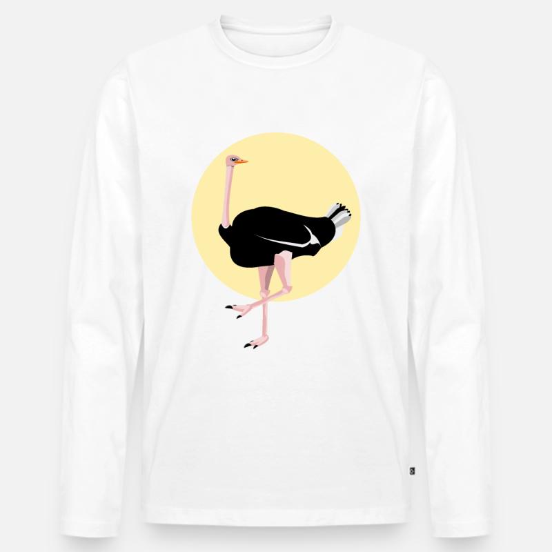 Cute Ostrich Netter Strauß - Männer Premium Bio Langarmshirt - Weiß