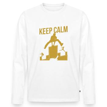 Parkour Sport Freerunning Quiet - Men's Premium Organic Long Sleeve Shirt - white - Front - Nico (187cm)