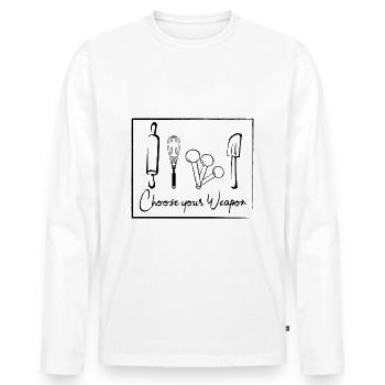 Kitchen utensils for cooking - Men's Premium Organic Long Sleeve Shirt - white - Front - Nico (187cm)
