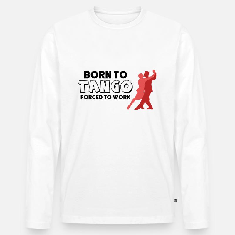 Tango - Männer Premium Bio Langarmshirt - Weiß
