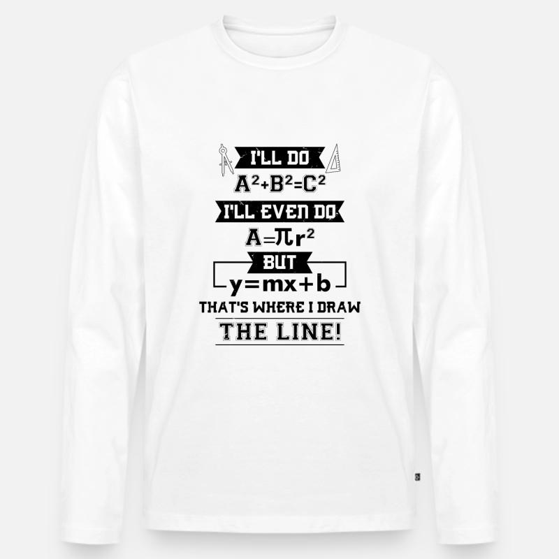Mathe Mathematik Geschenke - Männer Premium Bio Langarmshirt - Weiß