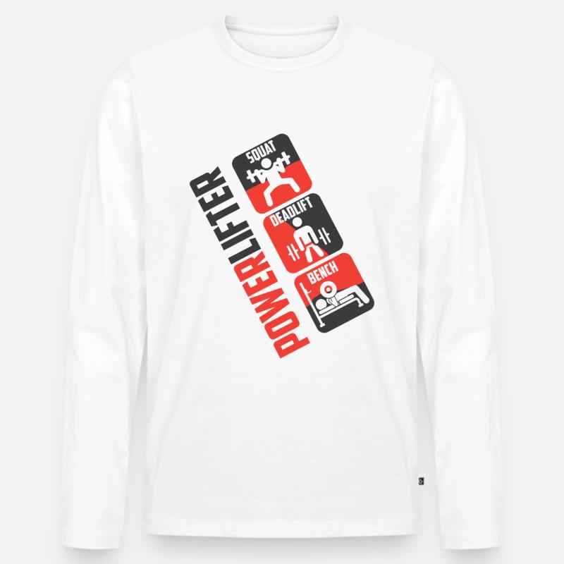 Kraftdreikämpfer - Männer Premium Bio Langarmshirt - Weiß