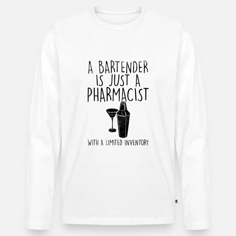 Barkeeper - Männer Premium Bio Langarmshirt - Weiß