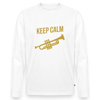 Trumpet Trumpets Trumpeter Rest - Men's Premium Organic Long Sleeve Shirt - white - Front - Nico (187cm)
