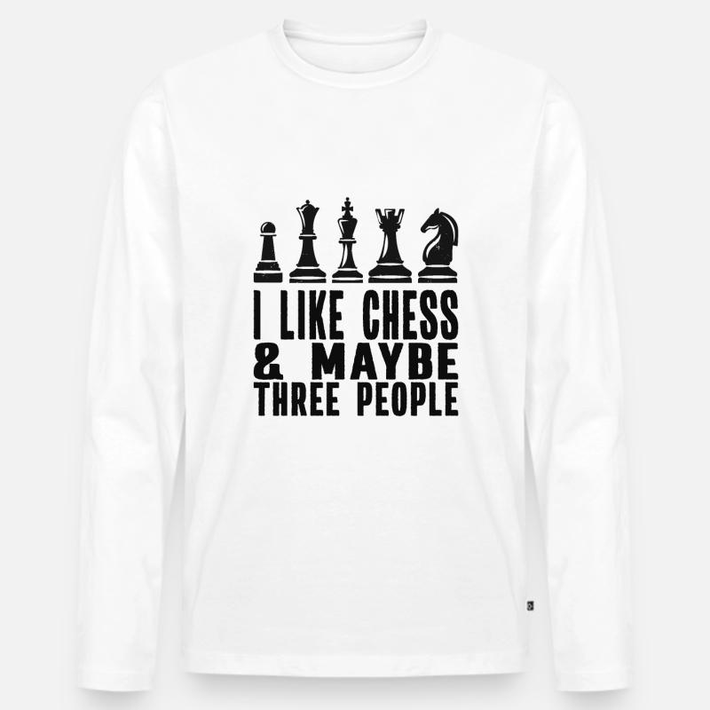Schach - Männer Premium Bio Langarmshirt - Weiß