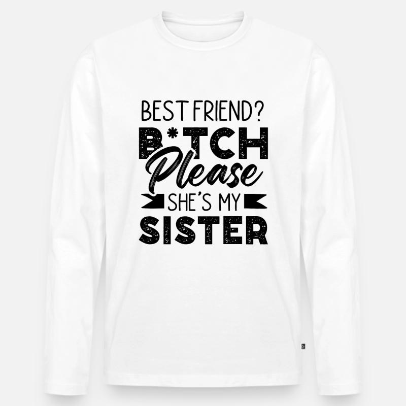 schwester freunde - Männer Premium Bio Langarmshirt - Weiß
