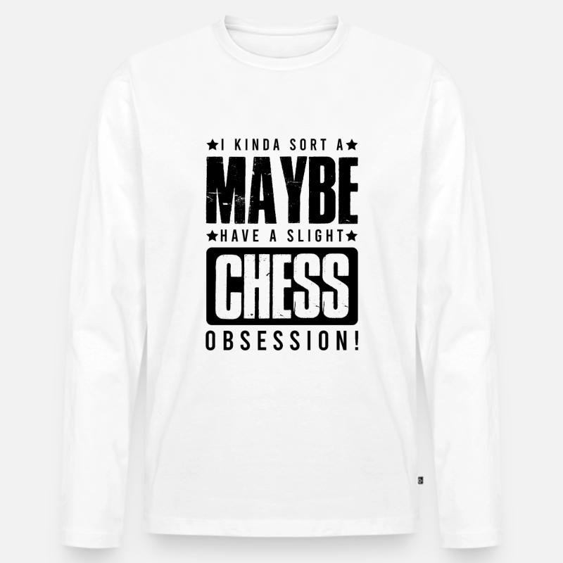 Schach spiel - Männer Premium Bio Langarmshirt - Weiß